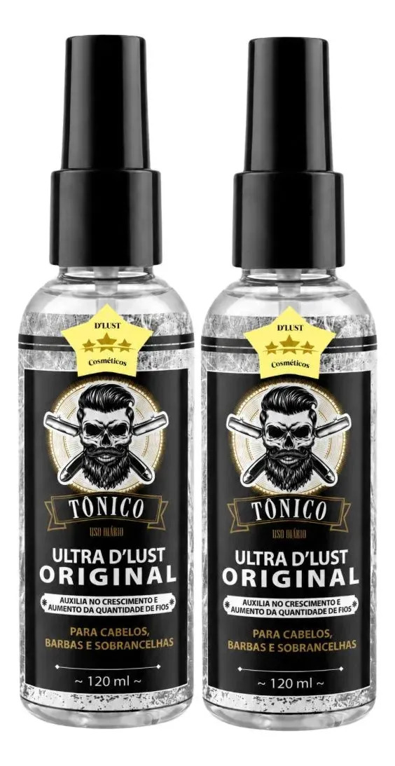 2 Tônico Ultradlust Crescimento Cabelo E Barba 120ml Hortelã