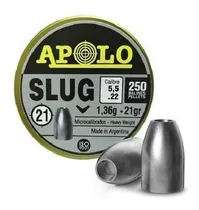 Comprar Balines Apolo Puntas Slug 5.5 21 Grs 1,36 G .22 Lata X 250un