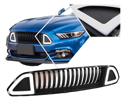 Parrilla Barras Verticales Y Led De Ford Mustang 2015 - 2017