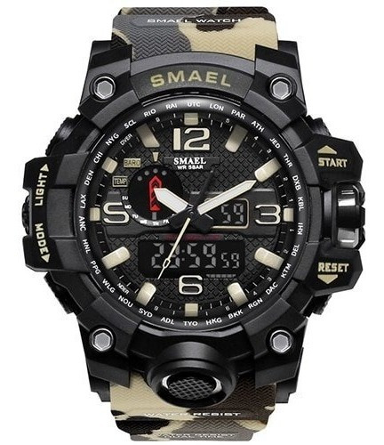 Reloj Militar Smael 1545 S Shock Táctico 50m Camuflaje    