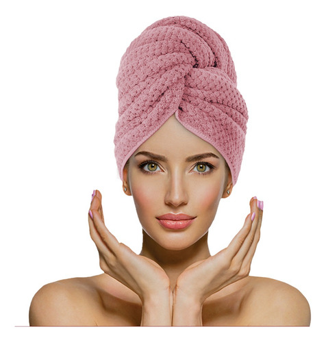 Touca Para Secar Cabelo Donna Laço Home Power Sec Elástico Cor Rosa