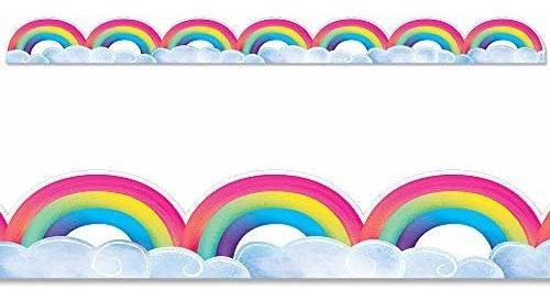 Teaching Press Rainbows Clouds Border Ctp 8674