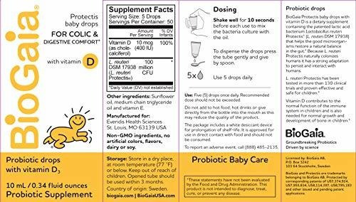 Imagen 9 de 9 de Biogaia Probiotics Drops With Vitamin D Para Bebés, Bebés,
