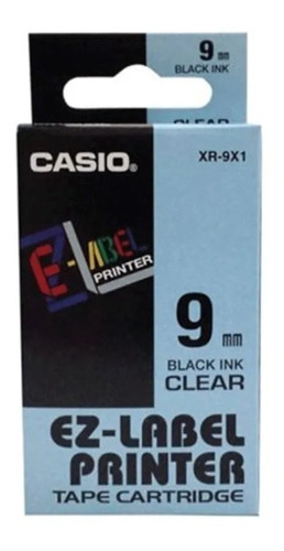 Cartucho Para Rotuladora Casio 9mm Tinta Negra Cinta Transp