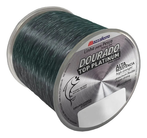 Linha Pesca Dourado Top Platinum Prata 0,45mm 574 M 30,9 Lbs