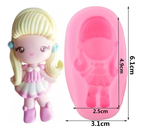 Molde Silicón Fondant/ Pasta/ Resina/ Muñequita Gorjuss