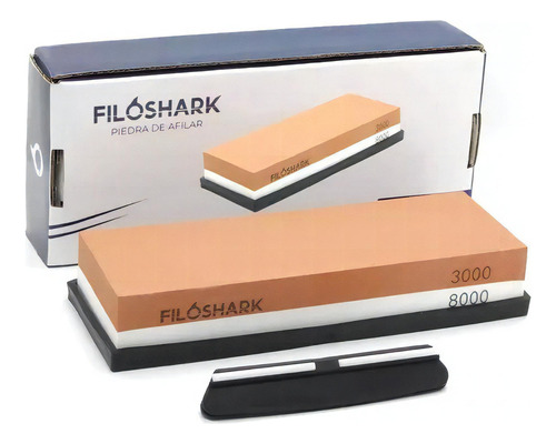 Piedra De Afilar Filoshark - 3000/8000 - Base De Silicona - 