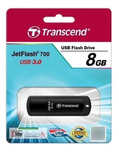 Pen Drive Transcend 8GB USB 3.0 JetFlash 700 Leitura 53MB/s
