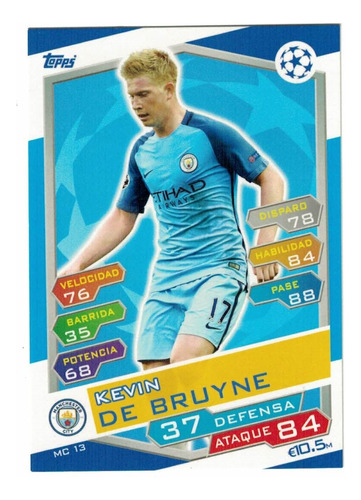 Carta Kevin De Bruyne Match Attax  Champions League 2016/17