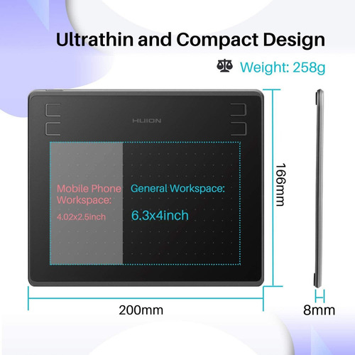 Dibujo Gráficos Huion Hs64 Digital Tablet Android Con Soport