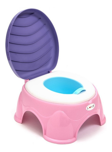 Pelela Niños Bebe Infantil 3 En 1 Reductor De Inodoro Love Color Rosa
