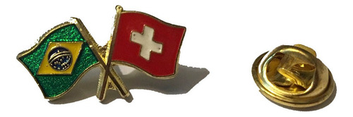 Pin Da Bandeira Do Brasil X Suíça
