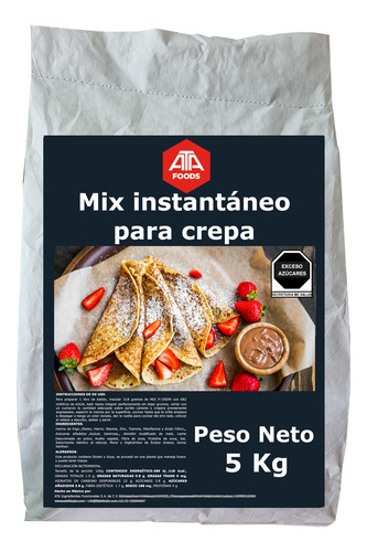 Mix Instantáneo Para Crepa 5kg Solo Agrega Agua