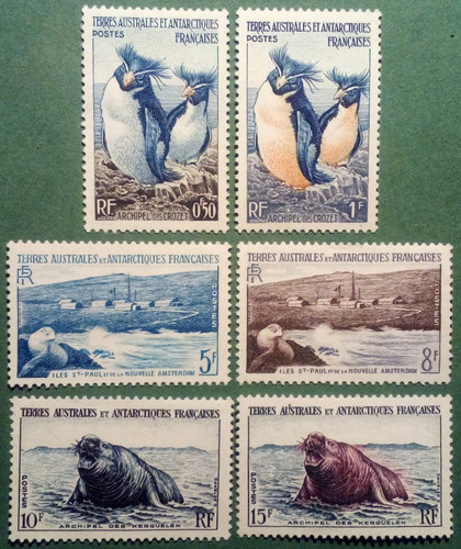 Imagen 1 de 7 de Antártida Francesa. Serie: Pingüinos Y Focas. Año 1956.