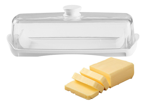 Plato De Mantequilla Mantequera Rectangular Con Tapa Transpa