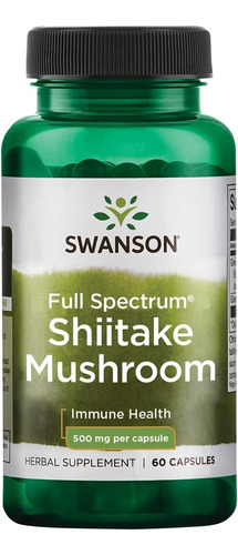 Shiitake Hongo 60 Cápsulas - 500 Mg Swanson