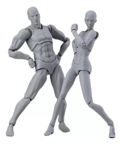 Dois Modelos De Anime De Corpo Masculino E Feminino
