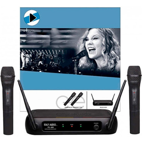 Imagen 3 de 8 de Italy Audio Micrófono Inalámbrico Dual Channel 2 Micrófonos