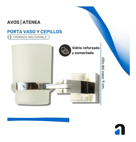 Imagen 2 de 10 de Vaso Porta Cepillos De Dientes Esmerilado Avos Atenea Sale