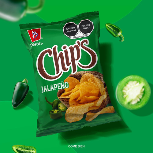 Papas Barcel Chips Surtidas 4 Pzas De 170 Gr