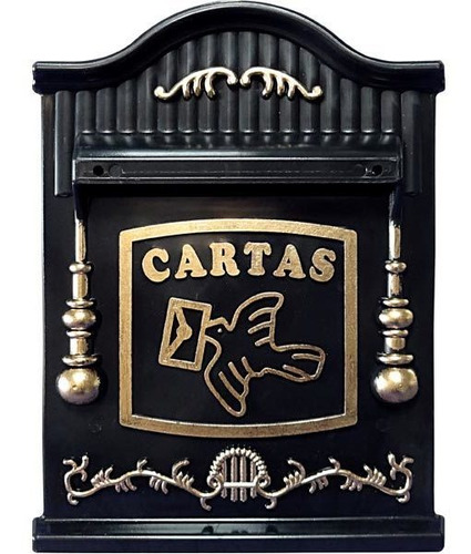      01 Caixa Carta Pvc Real Pto/ouro - 26p - 24397