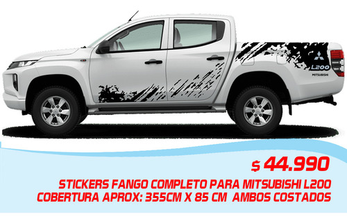 Mitsubishi L200 4x2 Adhesivo Fango Completo, Barro, Manchas