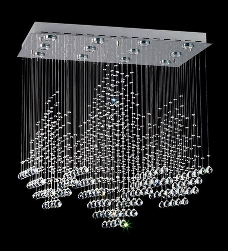 Lampara Rectangular Led Cromada Cairel Diamond Magnalum 