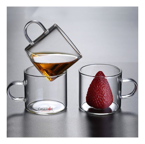 Tazas Expresso Borosilicato 100ml 6 Piezas