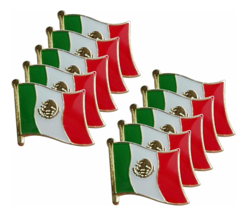 10 Pin Mexico Insignia Bandera Mexicana Fiesta Patria Broche