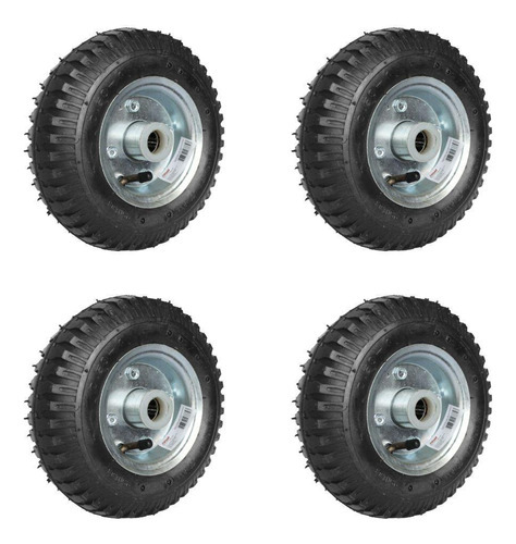 Kit con 4 ruedas neumáticas 250x4 7/8 Warehouse Co. Carrito