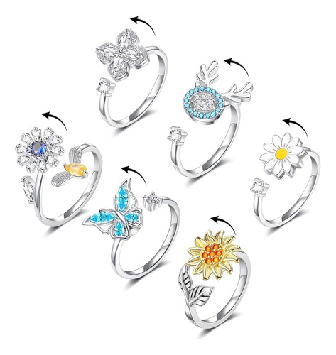 Kohota Fidget Rings Para Mujer Niñas Anillo Spinner Para Ans