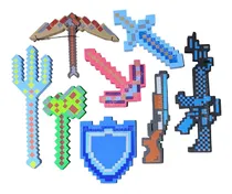 Comprar Armas Goma Eva X8 Mine Combo Craft Pico Arco Escudo Hacha  