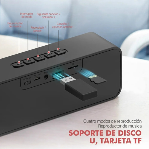Imagen 10 de 10 de Bocina Bluetooth 5.0 Portátil Altavoces Portátiles Duales
