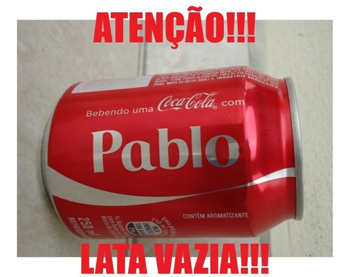 Lata Coca Cola Pequena Vazia Com Nome - Pablo (Usado)