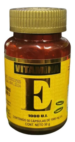 Vitamina E 1000u.i.  50 Capsulas Oxidación Glóbulos Rojoscba Sabor Sin Sabor