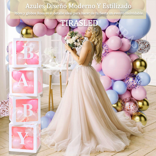 Baby Shower Caja Globo Caja Decoración Para Fiestas Led Letras Bebés oferta Cajas De Cartón Para Transparente