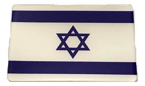 Adesivo Resinado Da Bandeira De Israel 9x6 Cm