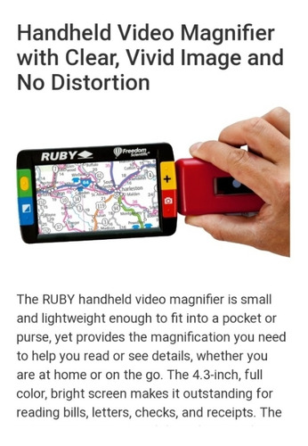 Lupa Portatil Magnificadora Video Ruby