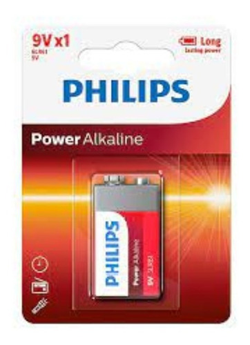 Pilha 9v Philips Alcalina Retangular - 1 Unidade