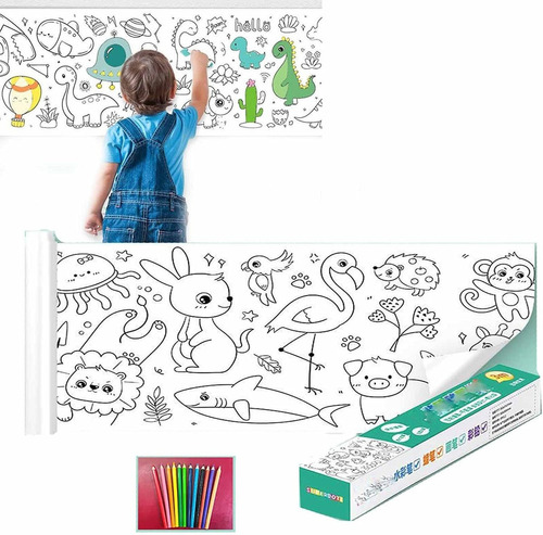 Rollo De Papel Para Colorear Dibujo Para Niños,manualidades