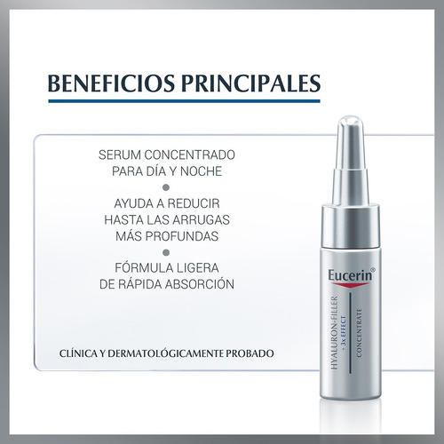 Imagen 3 de 9 de Ampolletas Ácido Hialurónico Eucerin Hyaluron Filler 6 Pzas