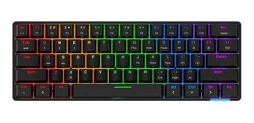 Imagen 5 de 9 de Teclado Mecánico 60% Bluetooth Switch Brown- Stk61 Negro