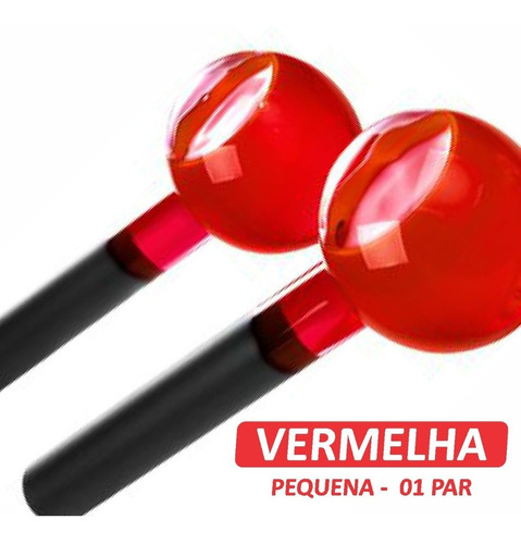 Esfera Cromoterapia Vermelha Estimulante Pequena Par Vidro Tipo de pele Todas