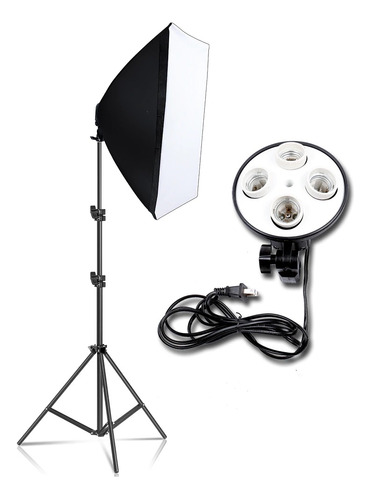 Kit Softbox Para 4 Ampolletas + Atril