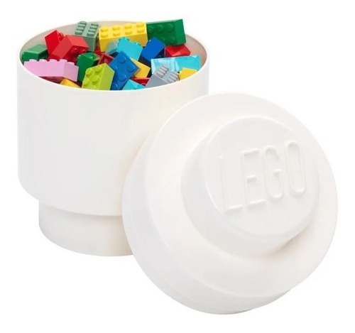 Lego Bloque Apilable Contenedor Brick 1 Round White