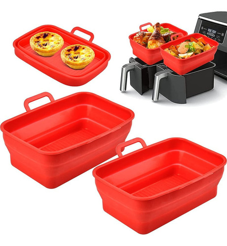 Bandeja Rectangular Para Freidora Y Horno, Cesta Plegable De