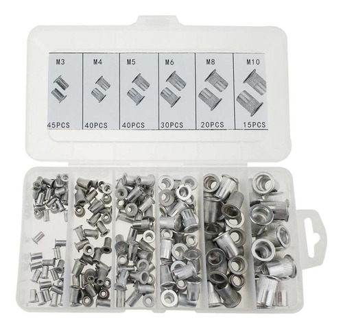 Nohle 190pcs Kit De Tuercas De Remache Inserto Roscado