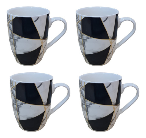 Set X 4 Taza Ceramica Marmolada Mug 350 Ml