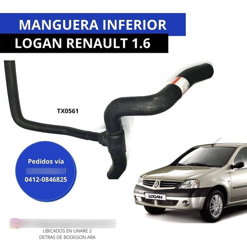 Manguera Radiador Inferior Logan Renault 1.6 Tx0561