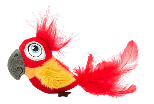 Juguete Para Gato Loro Con Sonido Y Catnip Fofos Rojo